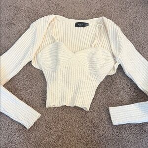 Vici Ivory Crop + Shrug Set